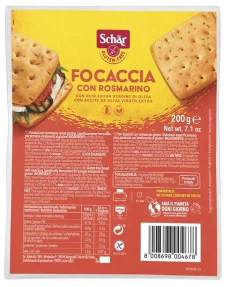 Focaccia con Romero Sin Gluten · Schär · 200 gramos