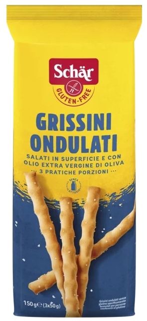 Grissini Ondulati Sin Gluten · Schär · 150 gramos