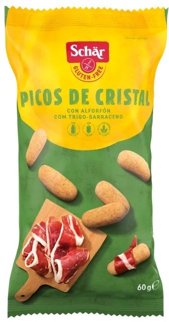 Picos de Cristal Sin Gluten · Schär · 60 gramos