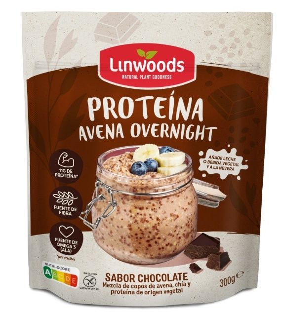 Avena Overnight Proteína Chocolate · Linwoods · 300 gramos