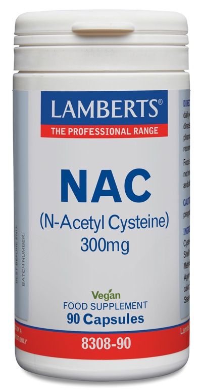 NAC (N-acetil-cisteina) 300 mg · Lamberts · 90 cápsulas