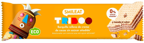 Barquillo Triboo Relleno de Crema de Cacao · Smileat · 30 gramos