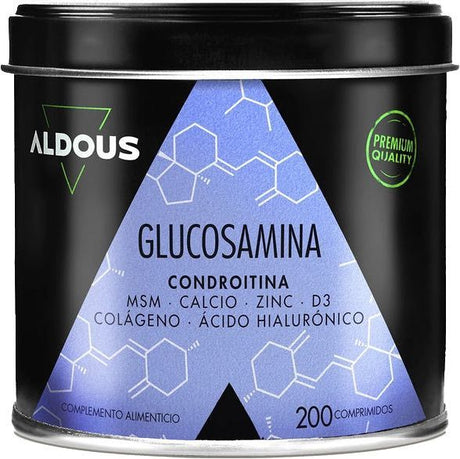 Glucosamina con Condroitina, MSM, Vitaminas y Minerales · Aldous · 200 comprimidos