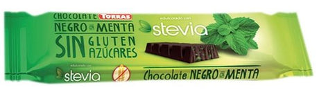 Barrita de Chocolate Negro con Menta y Stevia · Torras · 35 gramos