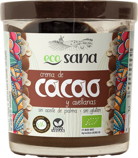 Crema de Cacao y Avellanas Bio · Ecosana · 200 gramos