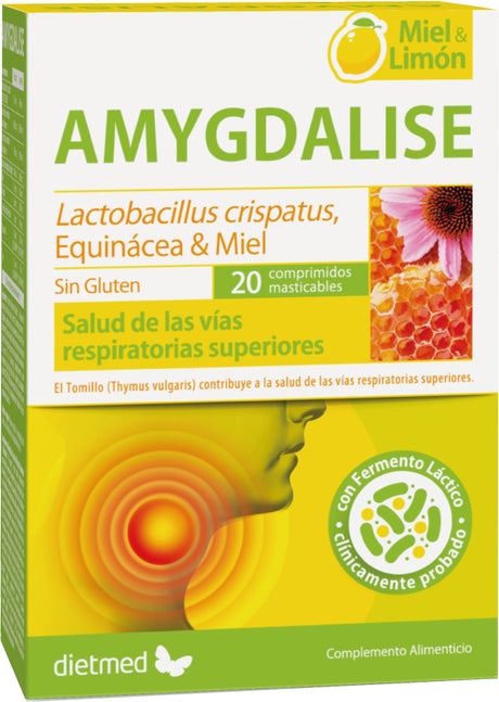 Amygdalise Miel y Limón · DietMed · 20 comprimidos