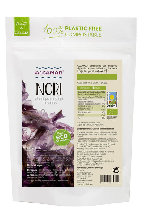 Alga Nori en Copos · Algamar · 50 gramos