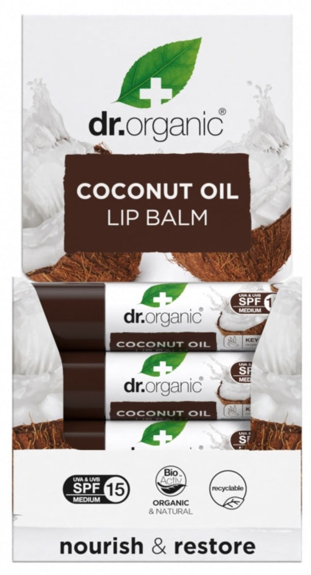 Balsamo Labial Aceite de Coco Organico · Dr Organic · 5,7 ml