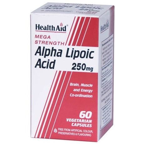 Ácido Alfa Lipoico 250 mg · Health Aid · 60 cápsulas