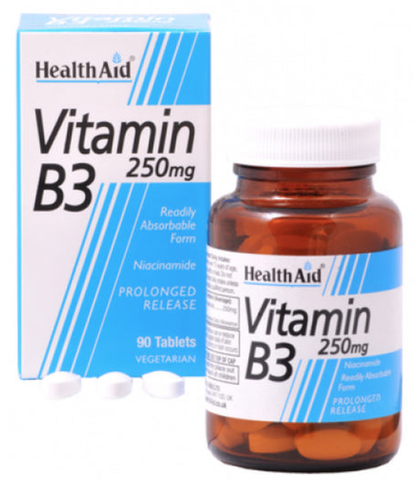 Vitamina B3 (Niacinamida) · Health Aid · 90 comprimidos