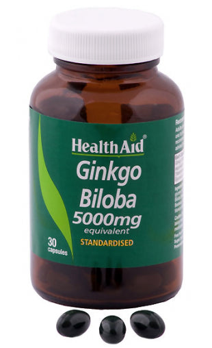 Ginkgo Biloba 5.000 mg · Health Aid · 30 cápsulas