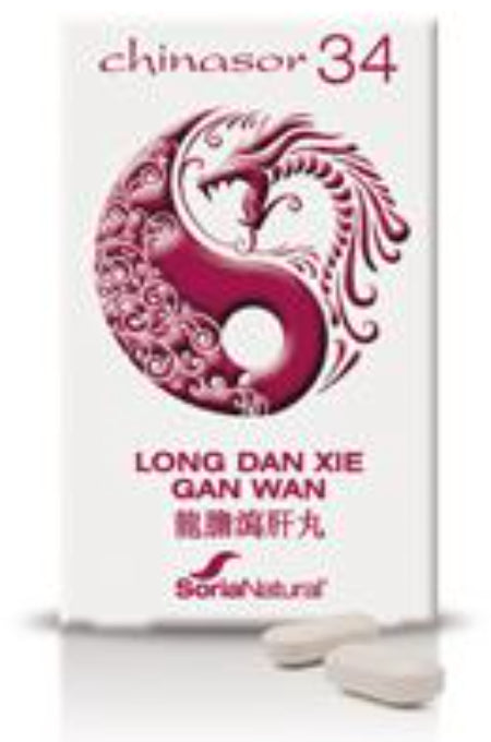 Chinasor 34 LONG DAN XIE GAN WAN · Soria Natural · 30 comprimidos