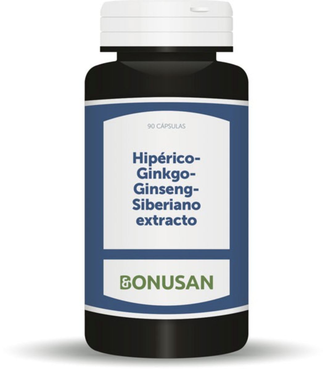 Hipérico-Ginkgo-Ginseng · Bonusan · 90 cápsulas