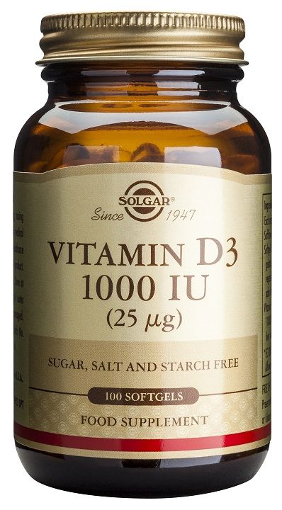 Vitamina D3 1.000 UI · Solgar · 100 perlas