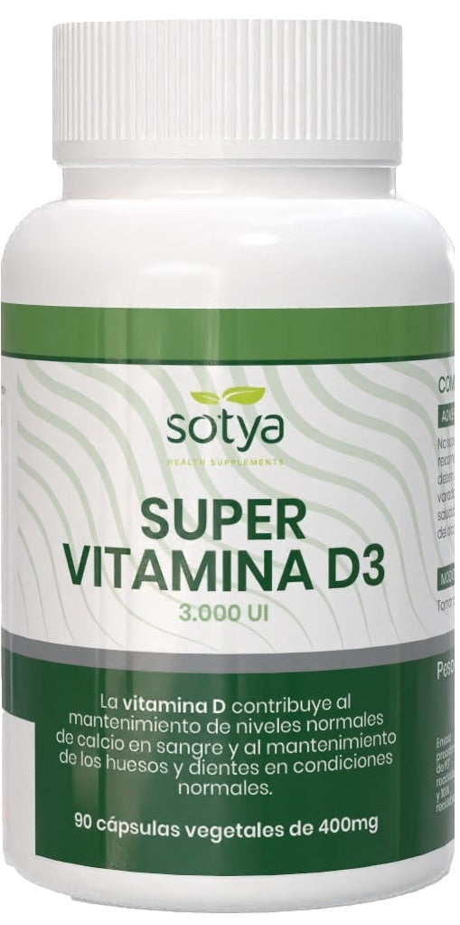 Super Vitamina D3 3.000 IU · Sotya · 90 cápsulas