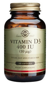 Vitamina D3 400 UI · Solgar · 100 perlas