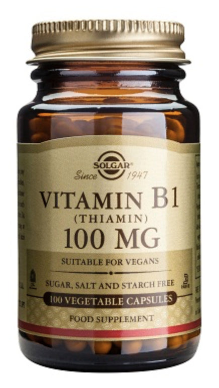 Vitamina B1 100 mg (Tiamina) · Solgar · 100 cápsulas