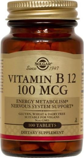 Vitamina B12 100 mcg · Solgar · 100 comprimidos