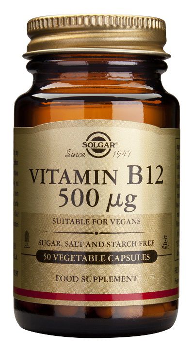 Vitamina B12 500 mcg · Solgar · 50 cápsulas