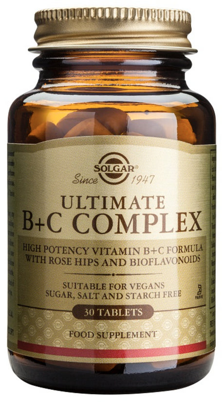 Ultimate B+C Complex · Solgar · 30 comprimidos