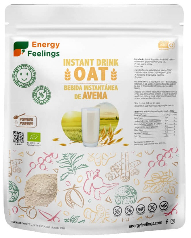 Bebida Instantánea de Avena Eco · Energy Feelings · 1 kg